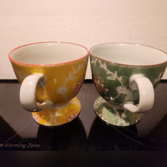 Cost Plus World Market Yellow and Green Floral Teacup Set - Picture 4 of 5